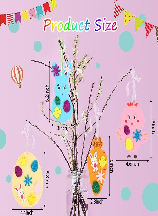 JULBEAR Easter Foam Crafts for Kids, 260 Pcs Foam Easter Foam Stickers Egg Rabbit Carrot Chick Arts and Crafts Kits, DIY Stickers Set for Kids Party Favors Supplies - Image 2