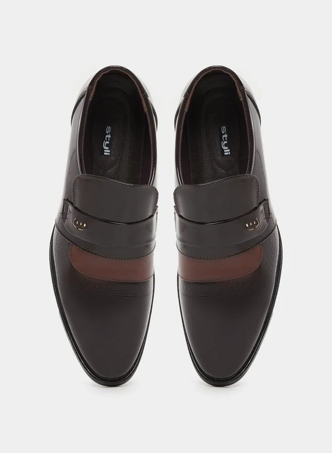 Styli Pointed Toe Slip On Derby Shoes
