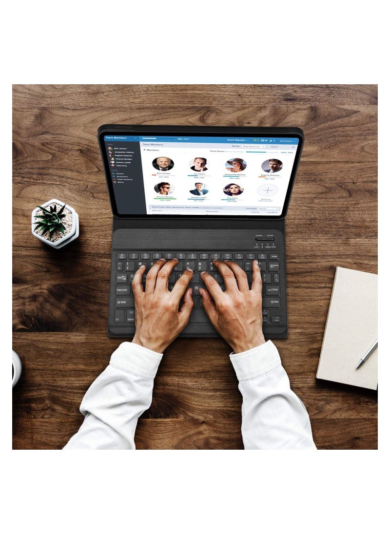 iPad Keyboard Case for iPad Air 4th Generation, Detachable Wireless Bluetooth Trackpad Keyboard, Smart Folio Cover with Pencil Holder - Image 3