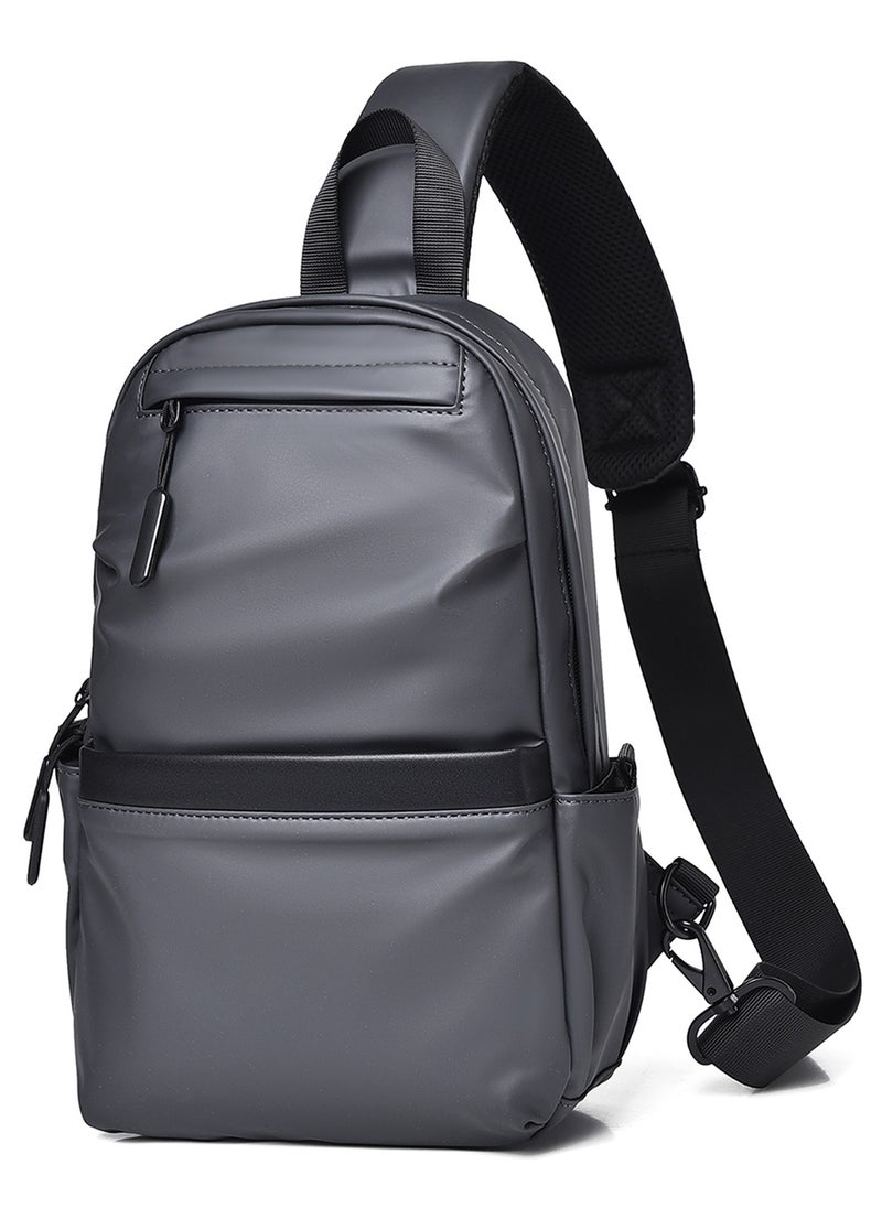 Qiccijoo - Qiccijoo Sling Backpack Small Crossbody Bag Shoulder Bag for Men Women Chest Bag Hiking Daypack Travel Bag Casual Daypack Backpacks for Walking Biking Gym Sport Cycling(Grey) - Image 1