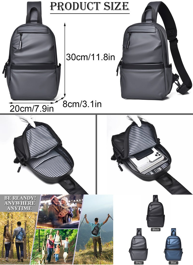 Qiccijoo - Qiccijoo Sling Backpack Small Crossbody Bag Shoulder Bag for Men Women Chest Bag Hiking Daypack Travel Bag Casual Daypack Backpacks for Walking Biking Gym Sport Cycling(Grey) - Image 1
