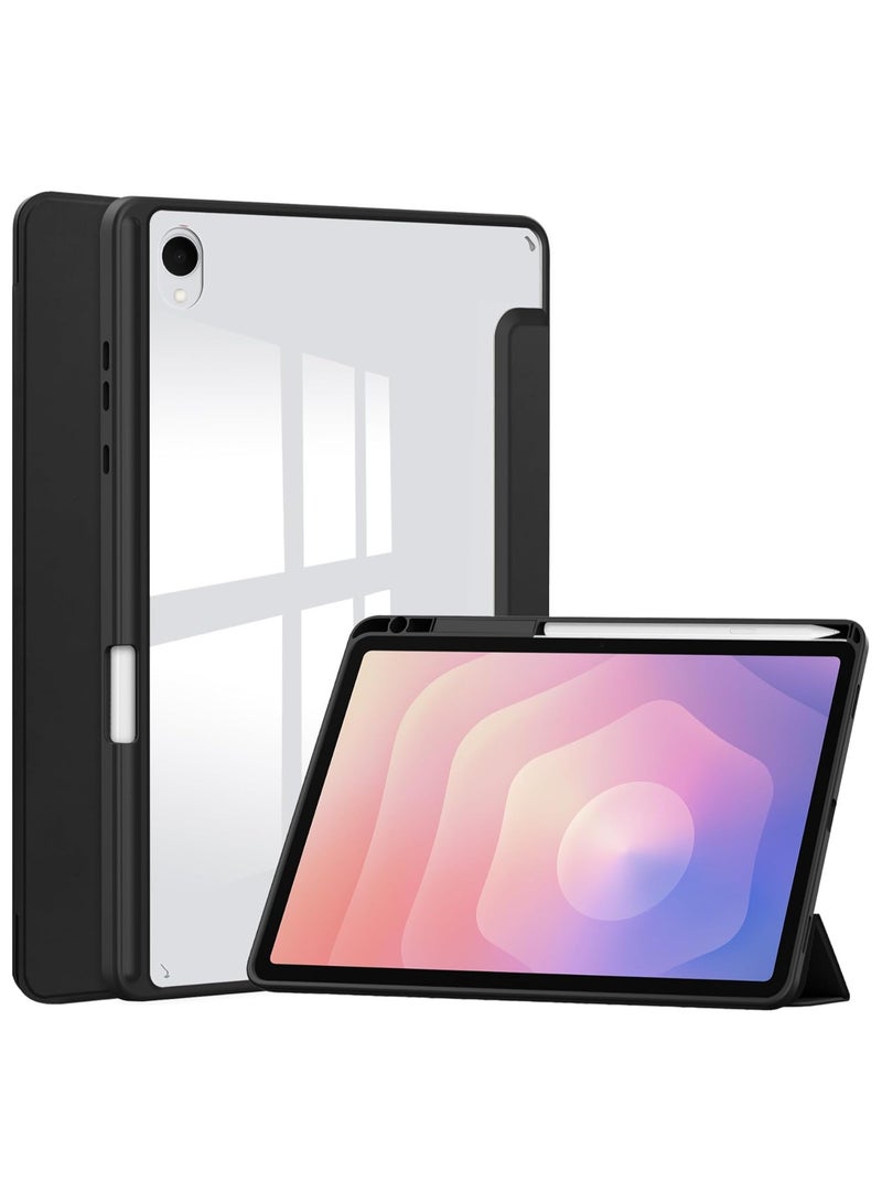 CHEROSIN حافظة تابلت شفافة لجهاز سامسونج جالاكسي تاب S11 مقاس 11 إنش مع حامل قابل للتعديل ثلاثي الطي وفتحة قلم ووظيفة النوم/الاستيقاظ التلقائي - Image 1