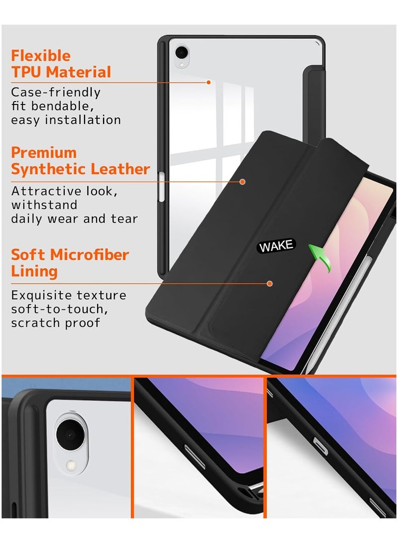 CHEROSIN حافظة تابلت شفافة لجهاز سامسونج جالاكسي تاب S11 مقاس 11 إنش مع حامل قابل للتعديل ثلاثي الطي وفتحة قلم ووظيفة النوم/الاستيقاظ التلقائي - Image 2