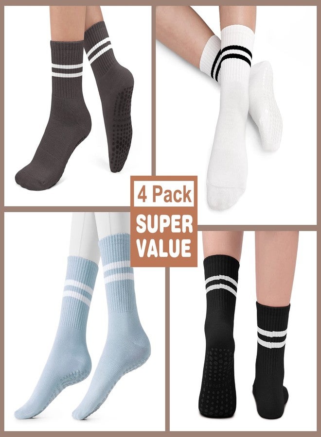 BLONGW Pilates Socks with Grips for Women, Non-Slip Yoga Athletic Socks for Barre Barefoot Workout Hospital - Image 4
