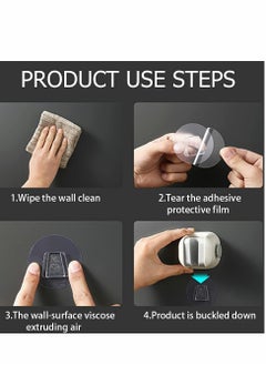 KASTWAVE Self Adhesive Shower Head Holder, Adjustable Bracket for Handheld, Waterproof Wand, Wall Mount Arm with Hook Bathroom, Removable (4 Pcs)  - Image 4