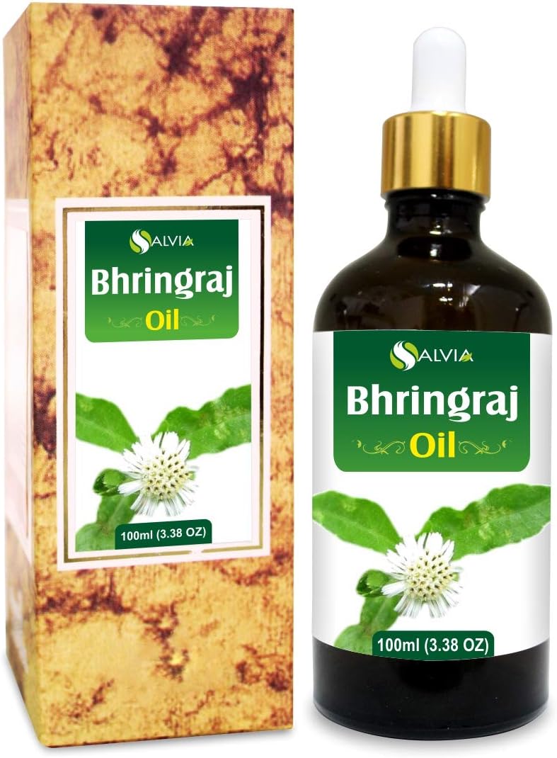 Salvia Bhringraj Oil Eclipta alba 100 Pure  Natural  Undiluted Uncut Cold Pressed Premium Oil Use for Aromatherapy Skin Care  Hair  Therapeutic Grade 338 Fl Oz with dropper