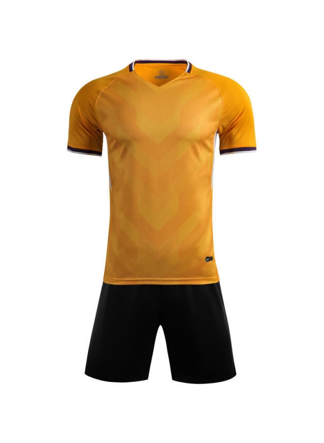 Golden Football Uniform Suit Men's Football Sports Match Custom Printing Football Team Uniform Training Clothing Children's Jersey
