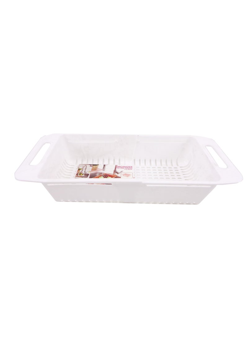 Organizers Collapsible Sink Washer Collapsible Kitchen Colander Sink Basket For Fruits And Vegetables Drain Rack, Strainer Tray, Shelf Storage, Holder Over The Sink, White, Or8119, Organizers Or8119 - Image 2