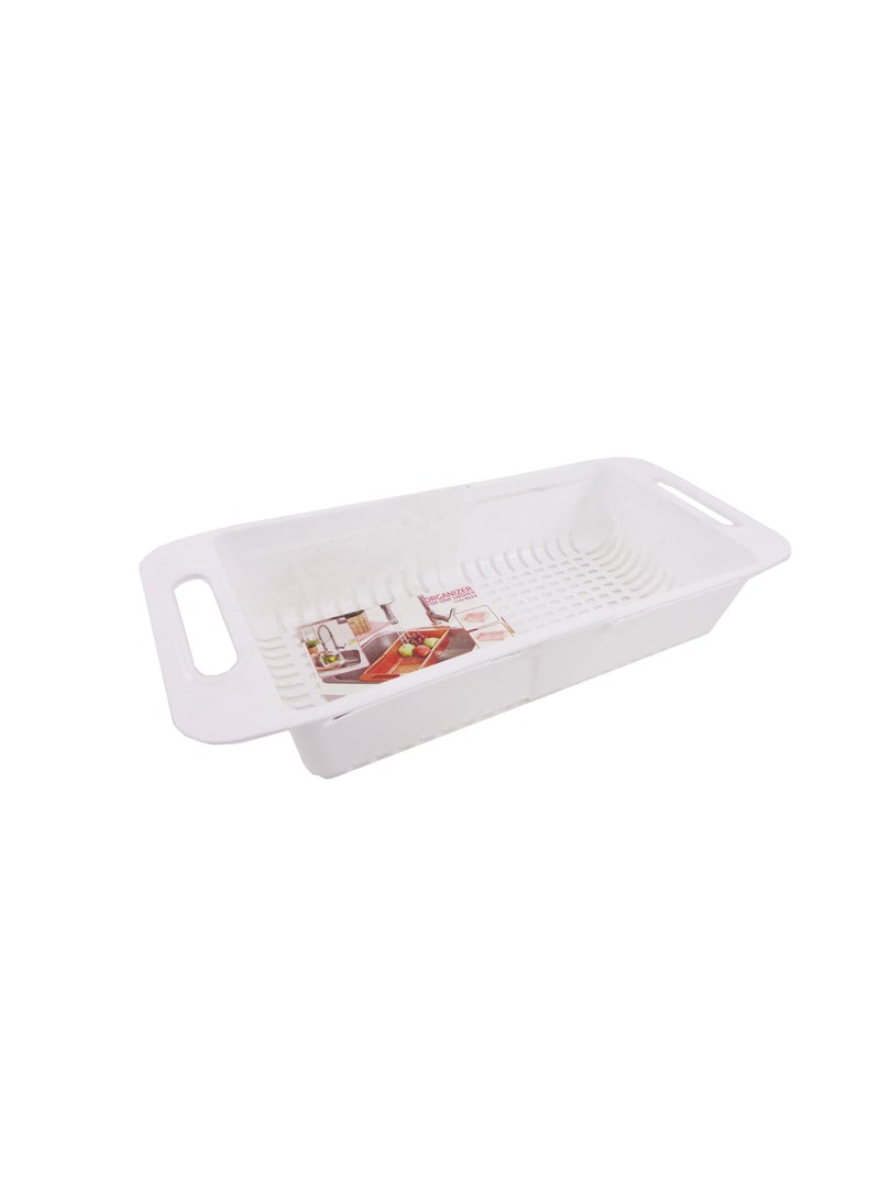 Organizers Collapsible Sink Washer Collapsible Kitchen Colander Sink Basket For Fruits And Vegetables Drain Rack, Strainer Tray, Shelf Storage, Holder Over The Sink, White, Or8119, Organizers Or8119 - Image 1