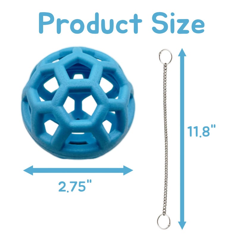 Fertrey 2 Pcs Tortoise Treat Ball, Hanging Hay Feeder for Small Animals, Turtle Foraging Toy with Fruit with Chain, Enrichment Feeding Ball for Pet Tortoise - Image 2