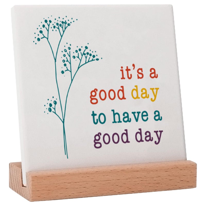 Positive Decor Motivational Gifts for Women Its a Good Day Sign Inspirational Desk Art Decor Emotion cheerful Support Mindset Good Vibes Decoration for Home Office