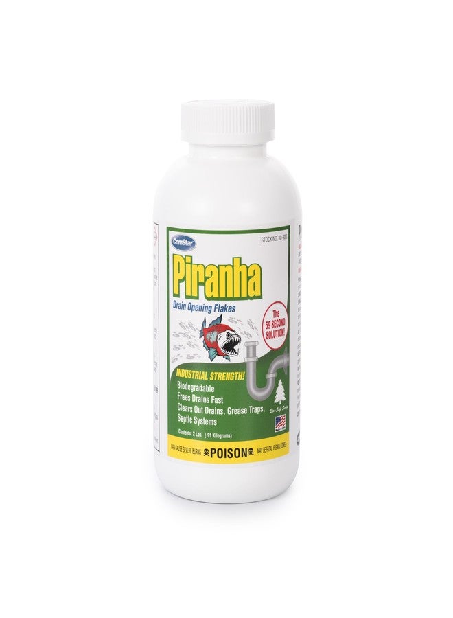 ComStar Piranha - Crystal Flakes, Non-Acid Drain Cleaner That Dissolves Grease, Hair & Root Growth in Sewer Lines Instantly, Made in USA, 2 Pounds (30-600) - Image 1