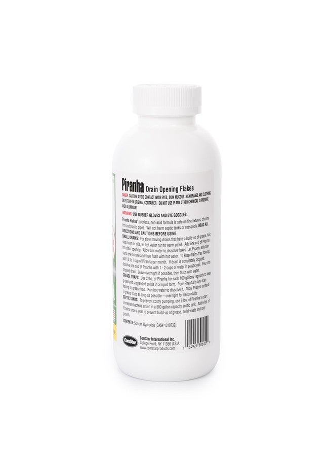 ComStar Piranha - Crystal Flakes, Non-Acid Drain Cleaner That Dissolves Grease, Hair & Root Growth in Sewer Lines Instantly, Made in USA, 2 Pounds (30-600) - Image 2