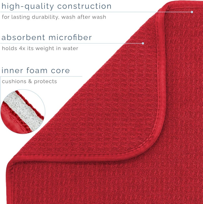 S&T INC. 408601 Dish Drying Mat, Standard, Red - Image 3