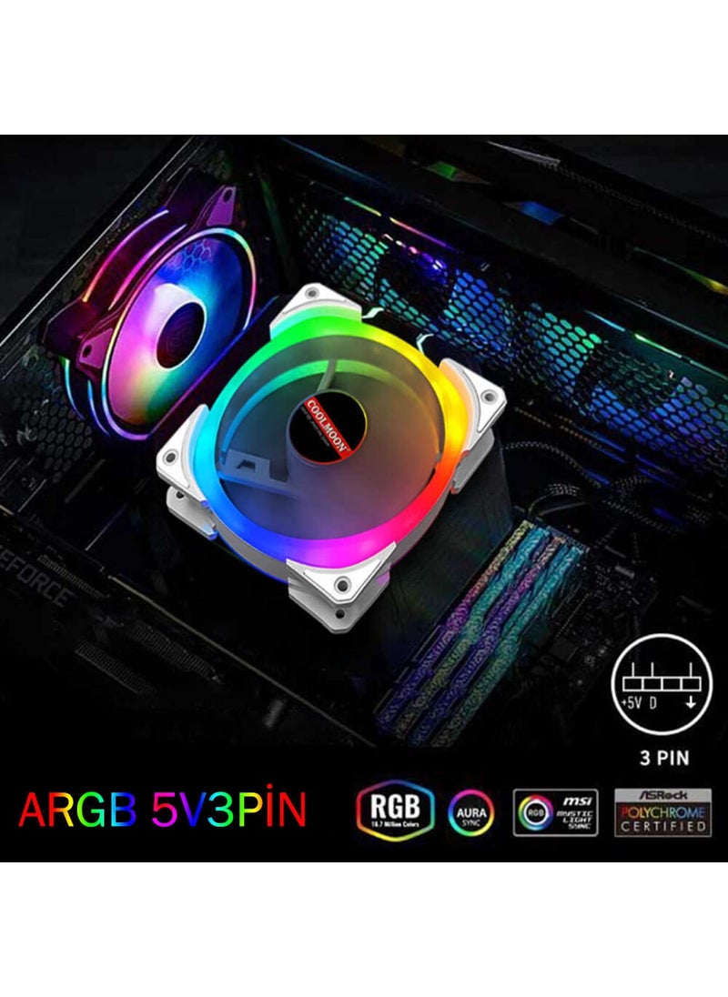 Coolmoon Argb 12 cm Case Fan 5V3PIN 4pin Pwm