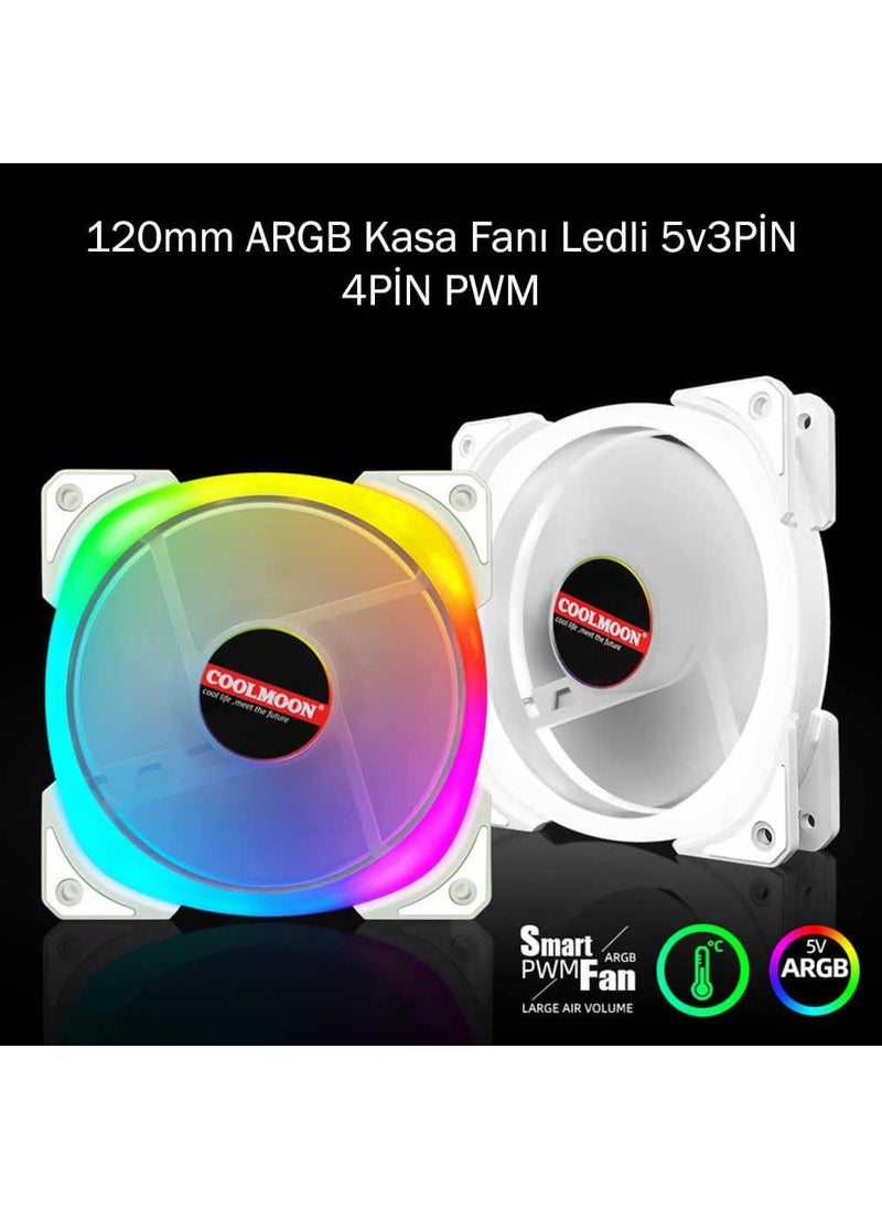 Coolmoon Argb 12 cm Case Fan 5V3PIN 4pin Pwm