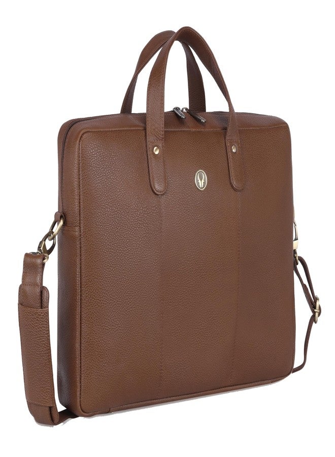 WildHorn Genuine Leather Laptop Bag for Men | Fits Up to 15.6-Inch Laptop/MacBook | Office & Messenger Bag with Stylish Design | Durable & Spacious with 1-Year Warranty - Image 1