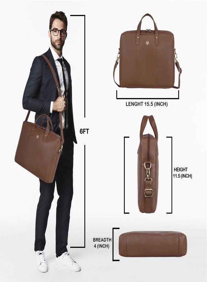 WildHorn Genuine Leather Laptop Bag for Men | Fits Up to 15.6-Inch Laptop/MacBook | Office & Messenger Bag with Stylish Design | Durable & Spacious with 1-Year Warranty - Image 5
