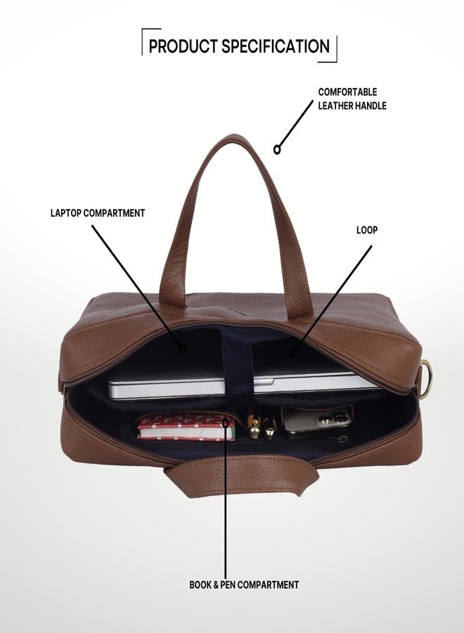 WildHorn Genuine Leather Laptop Bag for Men | Fits Up to 15.6-Inch Laptop/MacBook | Office & Messenger Bag with Stylish Design | Durable & Spacious with 1-Year Warranty - Image 3
