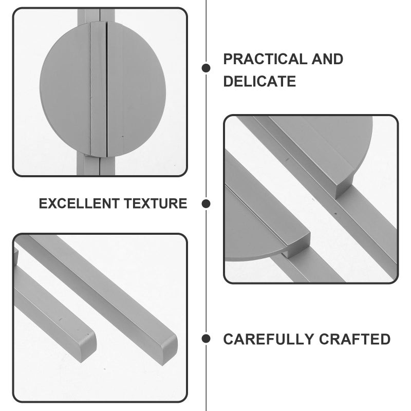 Half Moon Drawer Pull Handles 2pcs 160mm Gray Aluminum Alloy for Kitchen Cabinet Dresser Bathroom Hardware - Image 4