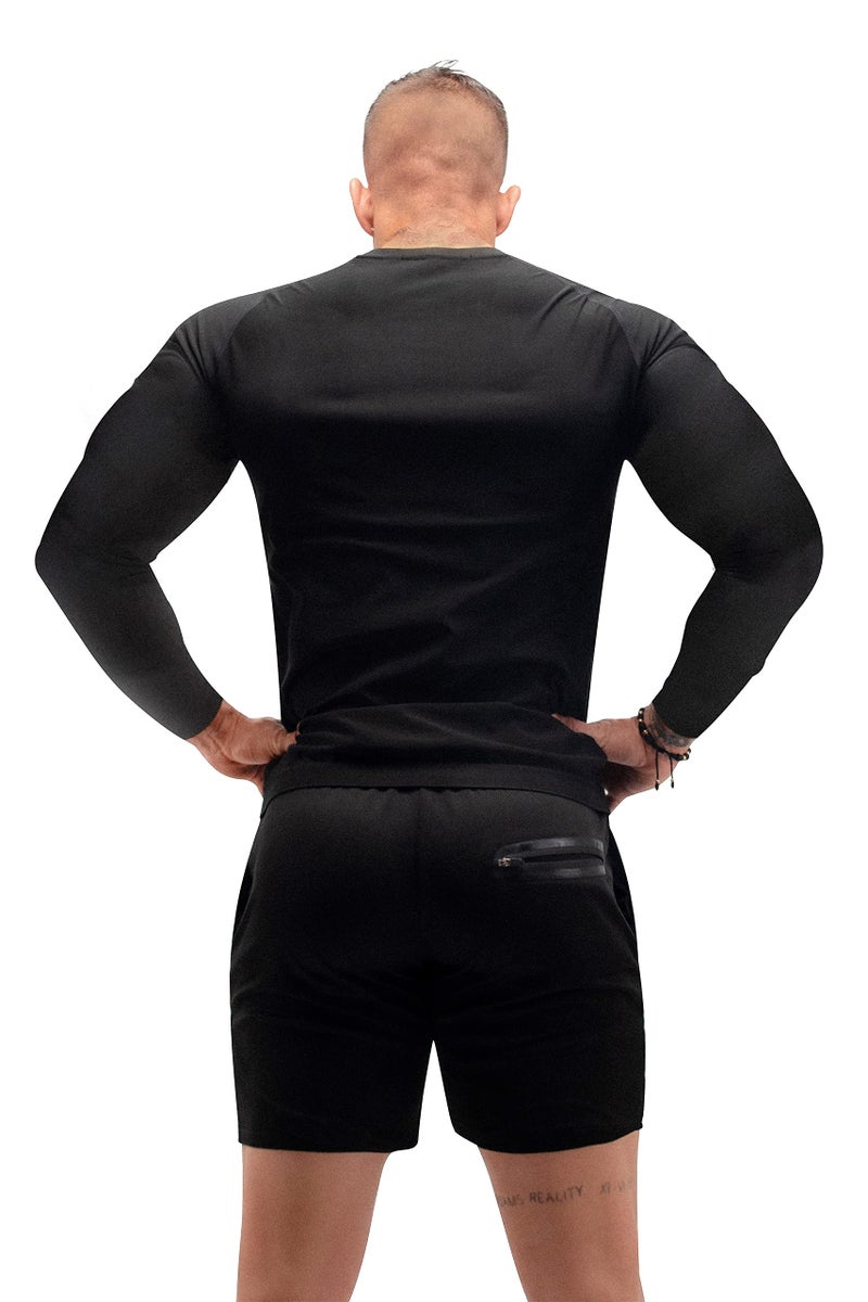 FUXERT Sauna Shirt for Men Long Sleeve Sauna Suit Heat Trapping Workout Shirts Sweat Enhance Vest for Workout Sports(BK XL) - Image 4