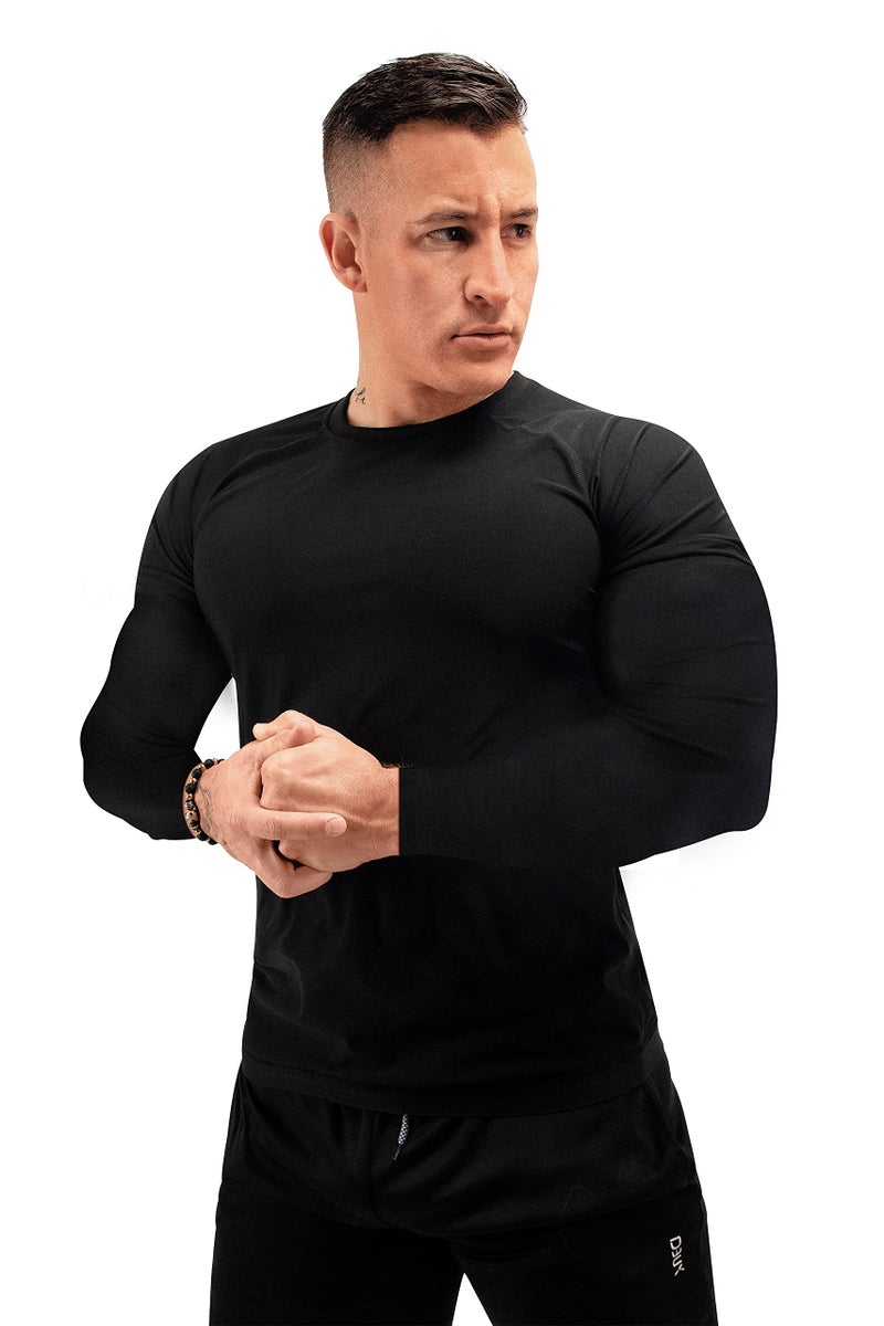FUXERT Sauna Shirt for Men Long Sleeve Sauna Suit Heat Trapping Workout Shirts Sweat Enhance Vest for Workout Sports(BK XL) - Image 2