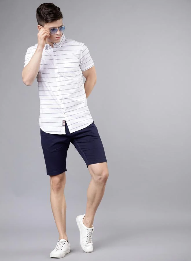 HIGHLANDER Solid Slim Fit Chino Shorts by Styli