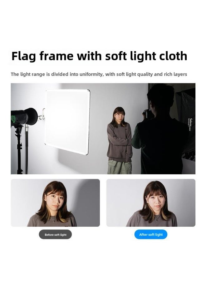 Generic Film And Television Studio Stainless Steel Flag Board Frame Small Soft Light Screen Butterfly Cloth Light Blocking Reflector Background Board Soft-Body Color:75*188cm Black Flag Board Cloth  - Image 5