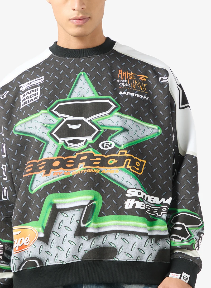 AAPE Moonface logo racing sweatshirt