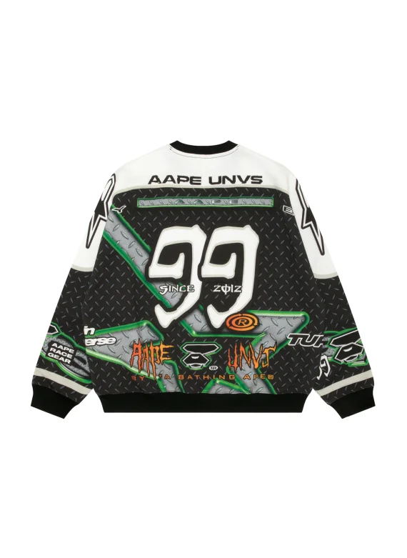 AAPE Moonface logo racing sweatshirt