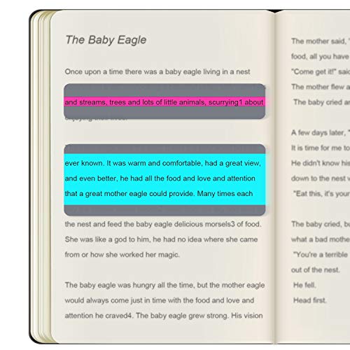 Zonon 12 Pieces Guided Reading Highlight Strips with 2 Sizes Colored Overlay Highlight Bookmarks for Children and Teacher Supply Guided(6 Standard Size and 6 Large Size) - Image 4