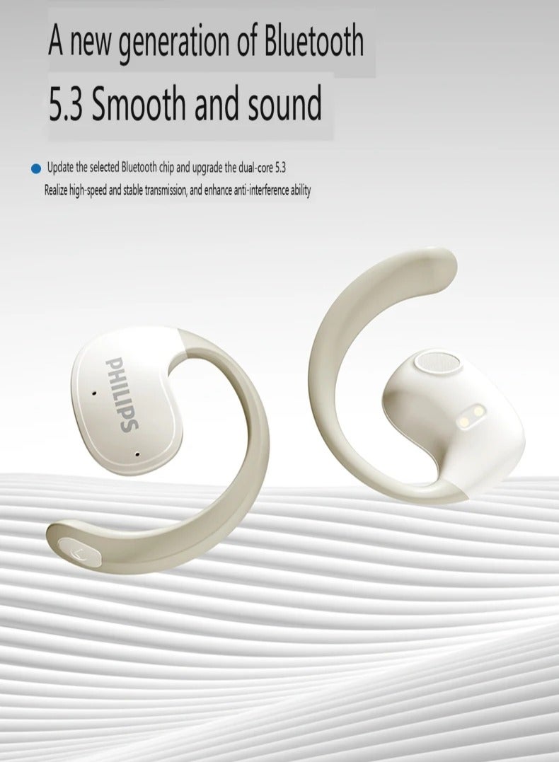 PH TAT2708 Wireless Bluetooth Bone Conduction Headphones - Open, Non-invasive Design, Noise Cancellation for Sports and Running, Universal Music Headphones - Black - Image 5