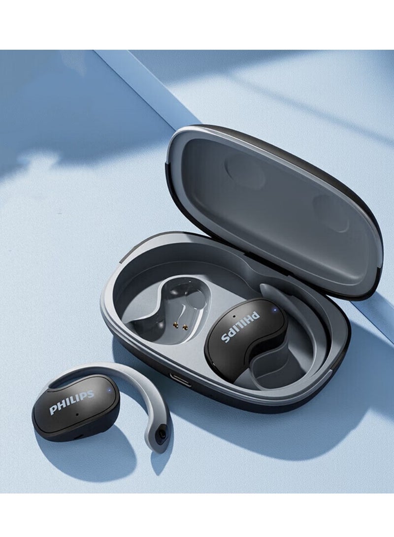 PH TAT2708 Wireless Bluetooth Bone Conduction Headphones - Open, Non-invasive Design, Noise Cancellation for Sports and Running, Universal Music Headphones - Black - Image 1
