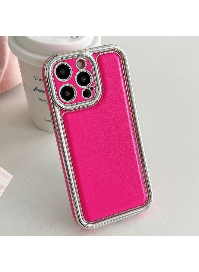 S-TOP Case For iPhone 15 Pro Electroplated Edge Frosted Leather TPU Phone Case - Image 1