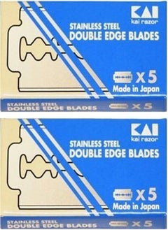Kai Razors KAI Stainless Steel Double Edge Safety Razor Blades, 10 blades (5x2) 
