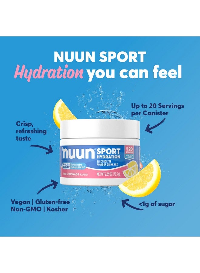 Nuun Sport Electrolyte Powder Canister - Pink Lemonade, 5 Essential Electrolytes for Hydration, Drink Mix with 15mg Magnesium, 1g Sugar, Non-GMO, Vegan, Up to 20 Servings - Image 2