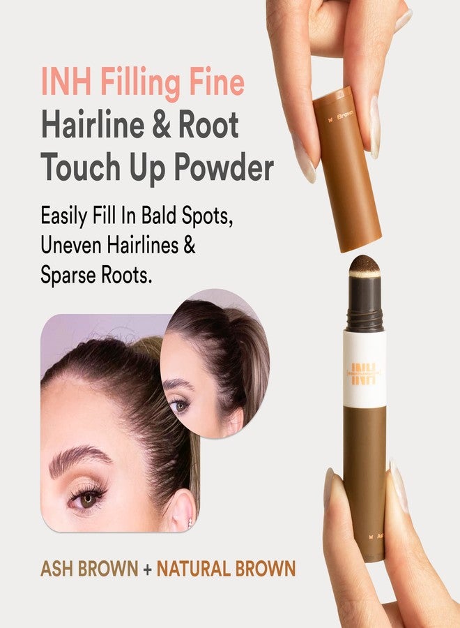 INH Filling Fine Hair Thickening Powder Stick For Men & Women, Concealer For Hair Loss, Thinning, Bald Spots, Graying Roots | Get Instant Results, 10x Fuller Hair In Seconds, Long lasting, Water-Proof | Ash Brown and Brown - Image 2