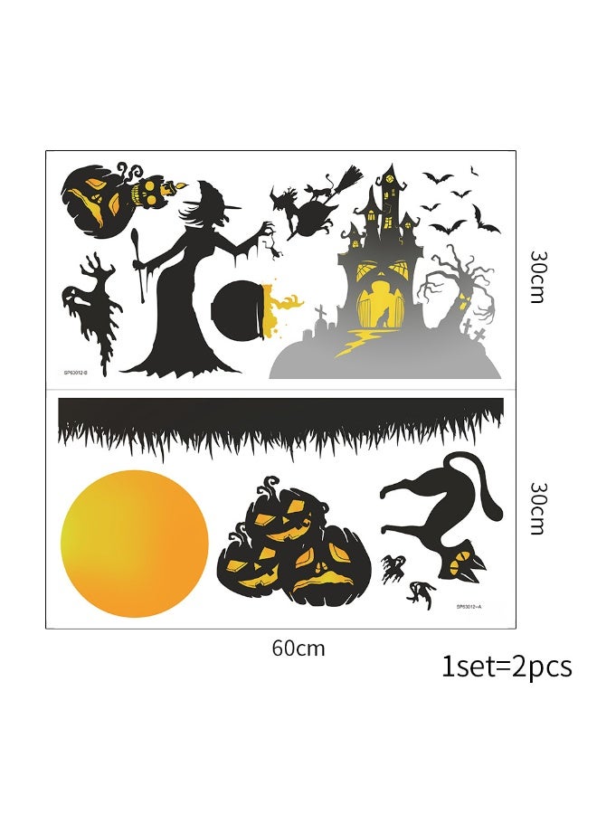 NIBEMINENT Halloween Witch Bat Wall Stickers