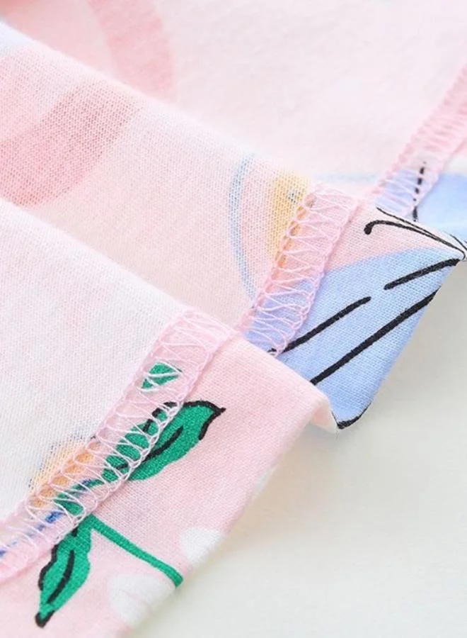يونيكي Pink A-Line Crew Neck Printed Dress
