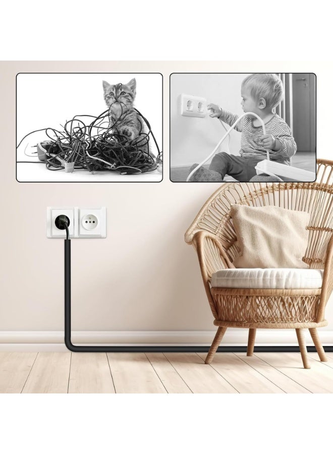 118in (3m) Wall Cord Hider – Floor Cable Cover Protector – Self Adhesive Cable Hider Cord Cover for Wires – Home and Office Electric – Black, 3m - Image 5