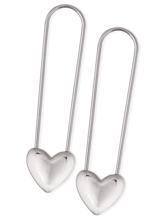 Sacina Zinc Alloy Gothic Punk Earring - Heart Design Safety Pin Earring for Women - New Year Gift - Image 1