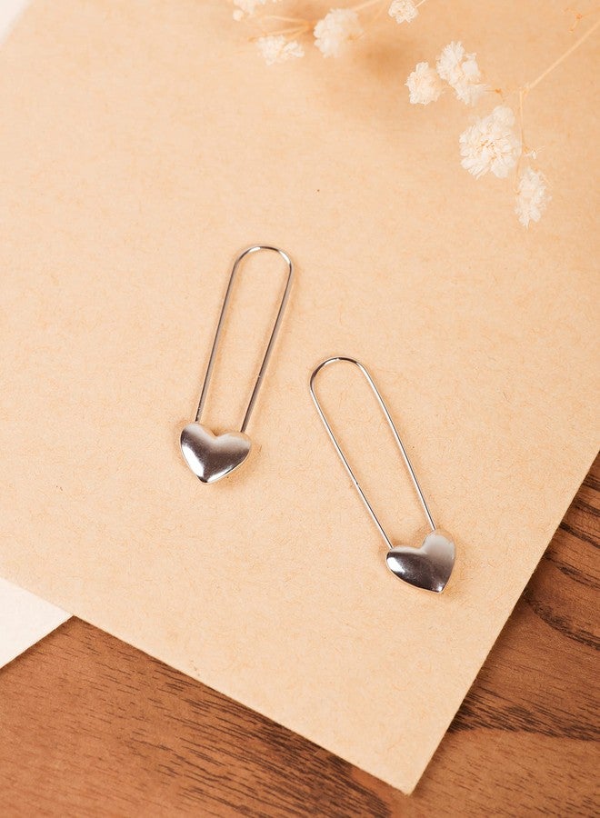 Sacina Zinc Alloy Gothic Punk Earring - Heart Design Safety Pin Earring for Women - New Year Gift - Image 5