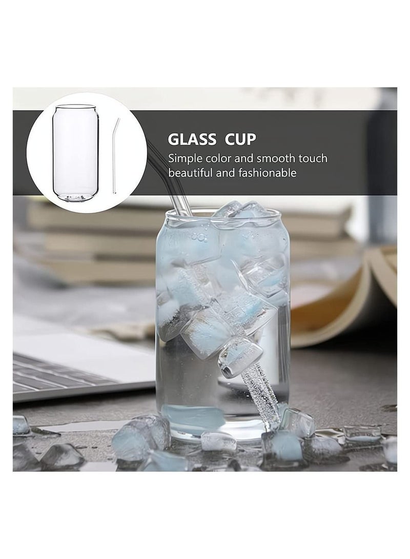 Y&D Glass Cans, Can Shaped Cups Transparent Water Cup Juice Drinking with Straw for Any Drink and Occasion, 500 ml  - Image 4