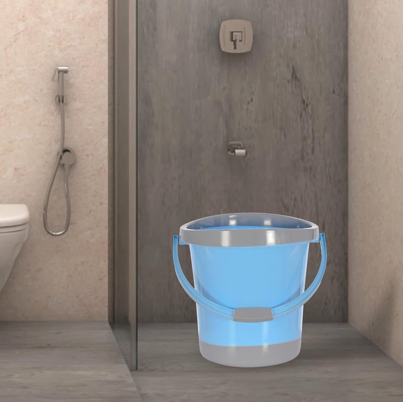 Kuber Industries Plastic Unbreakable Strong Bathroom Ultra Bucket with Handle18 LTRSky Blue - Image 2