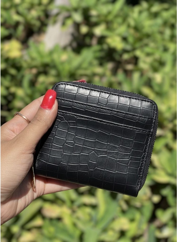 Women's Faux Leather Wallet,Zip Around Card Holder, All Seasons-M-250 (Black) - Image 2