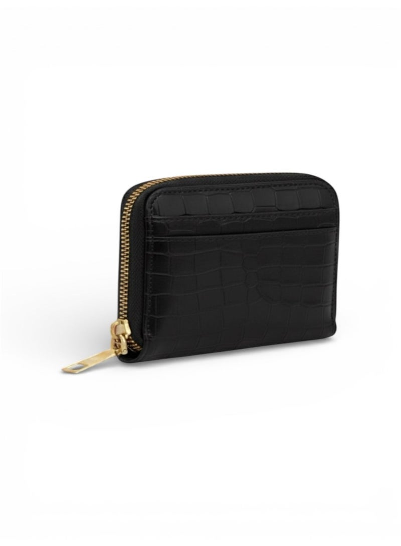 Women's Faux Leather Wallet,Zip Around Card Holder, All Seasons-M-250 (Black) - Image 4