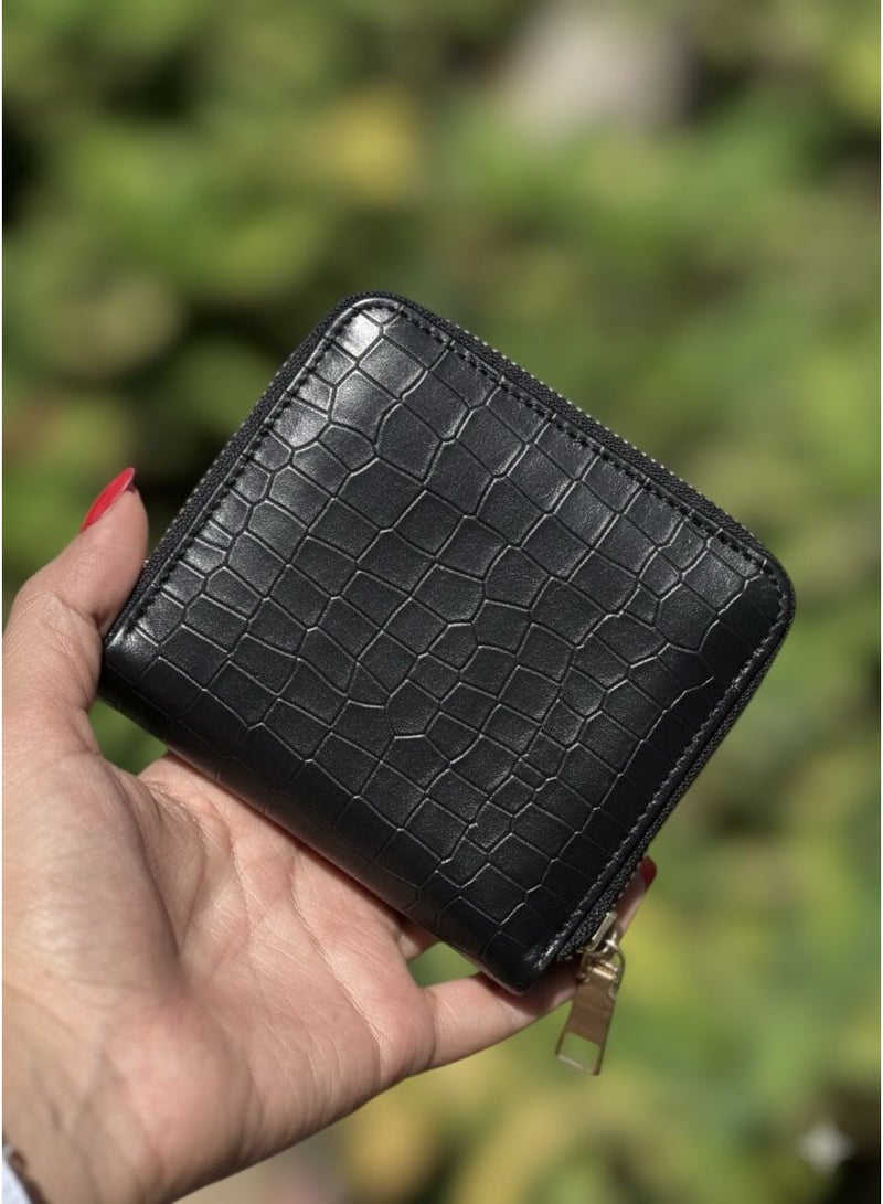 Women's Faux Leather Wallet,Zip Around Card Holder, All Seasons-M-250 (Black) - Image 1