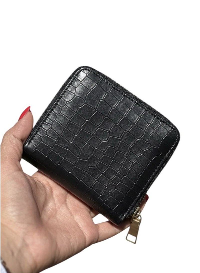 Women's Faux Leather Wallet,Zip Around Card Holder, All Seasons-M-250 (Black) - Image 3