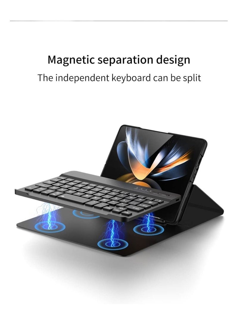 ELTRAZONE Samsung Galaxy Z Fold 4 Case,Screen Protector Keyboard Leather Case Stylus+Pen Slot Phone Office Kit,Folding Phone Cover for Samsung Galaxy Z Fold 4 5G-Black - Image 5