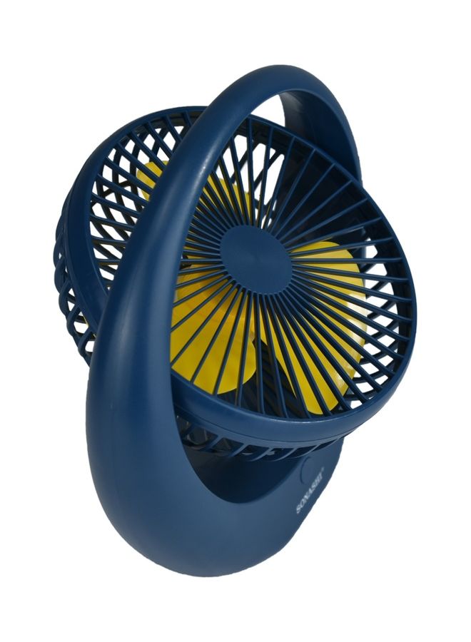 SONASHI 8 Inch Rechargeable Mini Fan With 3 Speeds High/Middle/Low | Continuous Working Of 2.5Hours | Usb Charging With Overcharge Protection | Powerful And Efficient Cooling SRF-106 Blue - Image 5